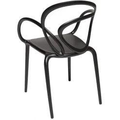 Qeeboo - Loop Chair Without Cushion - Set of 2 Pieces - Black - Qeeboo Chair by Front - Furnishing - Home - Avvenice