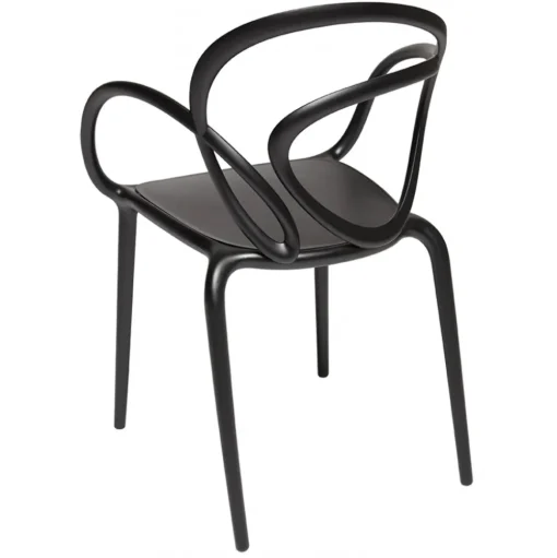 Qeeboo - Loop Chair Without Cushion - Set of 2 Pieces - Black - Qeeboo Chair by Front - Furnishing - Home - Avvenice