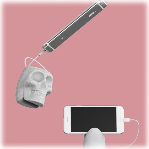 Qeeboo - Mexico Skull - Grey - High Capacity Portable Power Bank USB Charger - qeeboo Mini - Portable Batteries - 2600 mAh - Avvenice
