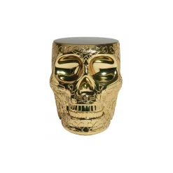 Qeeboo - Mexico Stool and Sidetable Metal Finish - Gold - Qeeboo Table by Studio Job - Furniture - Home - Avvenice