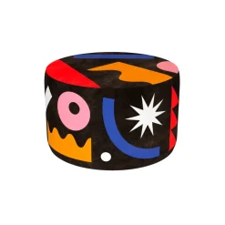 Qeeboo - Pouf Oggian Landscape Black M - Qeeboo Pouf by Marco Oggian - Furnishing - Home - Avvenice