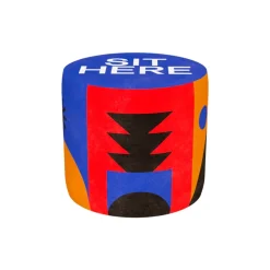 Qeeboo - Pouf Oggian Sit Here Blue Denim S - Qeeboo Pouf by Marco Oggian - Furnishing - Home - Avvenice