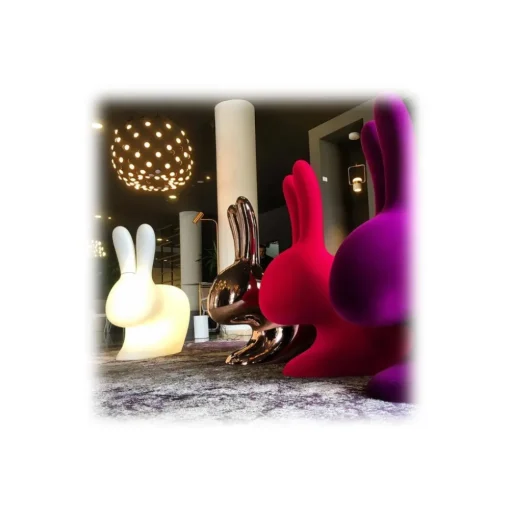 Qeeboo - Rabbit Chair Velvet Finish - Dark Gold - Qeeboo Chair by Stefano Giovannoni - Furniture - Home - Avvenice