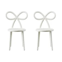 Qeeboo - Ribbon Chair Baby - Set of 2 Pieces - White - Qeeboo Chair by Nika Zupanc - Furnishing - Home - Avvenice