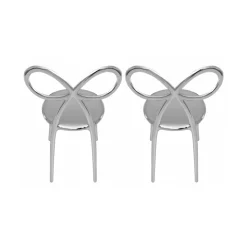 Qeeboo - Ribbon Chair Metal Finish Set of 2 Pieces - Silver - Qeeboo Chair by Nika Zupanc - Furnishing - Home - Avvenice