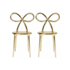 Qeeboo - Ribbon Chair Metal Finish Set of 2 Pieces - Gold - Qeeboo Chair by Nika Zupanc - Furnishing - Home - Avvenice