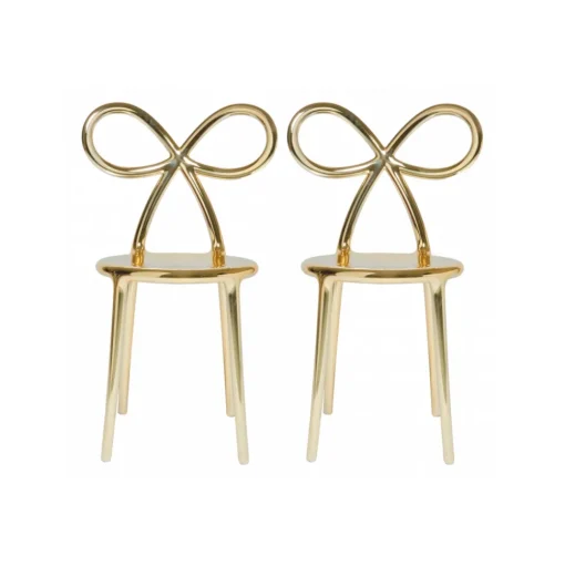 Qeeboo - Ribbon Chair Metal Finish Set of 2 Pieces - Gold - Qeeboo Chair by Nika Zupanc - Furnishing - Home - Avvenice