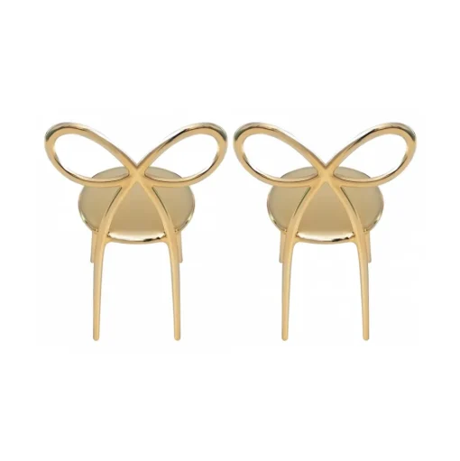 Qeeboo - Ribbon Chair Metal Finish Set of 2 Pieces - Gold - Qeeboo Chair by Nika Zupanc - Furnishing - Home - Avvenice
