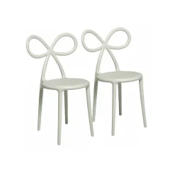 Qeeboo - Ribbon Chair Set of 2 Pieces - White - Qeeboo Chair by Nika Zupanc - Furnishing - Home - Avvenice