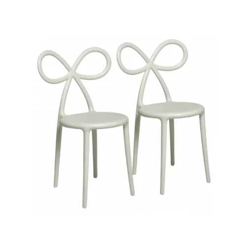 Qeeboo - Ribbon Chair Set of 2 Pieces - White - Qeeboo Chair by Nika Zupanc - Furnishing - Home - Avvenice