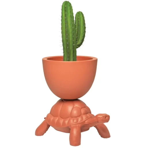 Qeeboo - Turtle Carry - Terracotta - Qeeboo Planter and Champagne Cooler by Marcantonio - Furnishing - Home - Avvenice