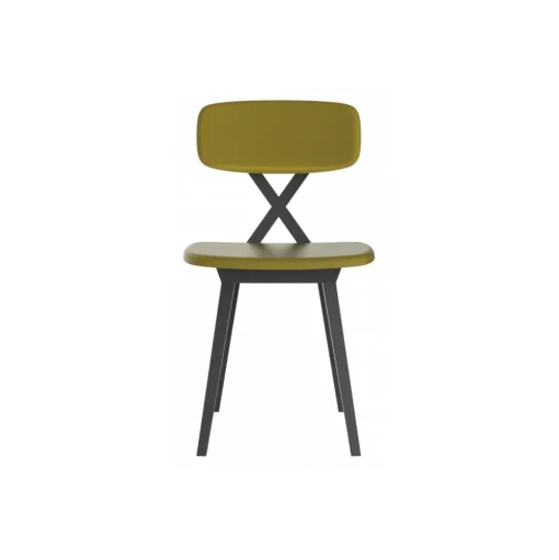 Qeeboo - X Chair with Cushion Set of 2 Pieces - Green Mustard - Qeeboo Chair by Nika Zupanc - Furnishing - Home - Avvenice