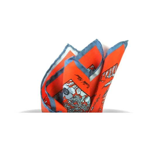 Revested Milano - Jardin - Osmanthus - Pocket Square - Artisan Silk Foulard - Handmade in Italy - Avvenice
