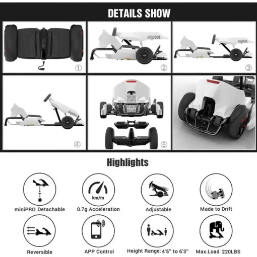 Segway - Ninebot by Segway - GoKart Kit with MiniPro - Hoverboard - Self-Balanced Robot - Electric Wheels - Avvenice