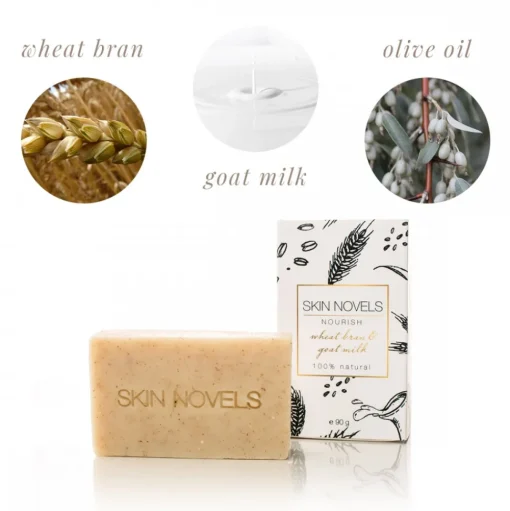 Skin Novels - Nourish - Natural Soap with Goat Milk and Bran - 100 % Natural Handmade Soap - Avvenice