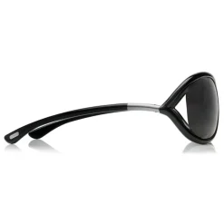 Soft square plastic Polarized sunglasses with cutaway lenses and metal 'T' inserts on the iconic tubular temples. - Avvenice