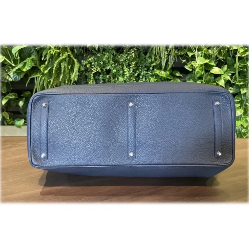 Suèi - Bag of Calf Leather - Blue Navy - Handmade in Italy - Luxury Exclusive Collection - Avvenice