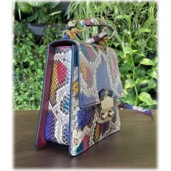 Suèi - Bag of Medium Size of Python Leather - Burgun - Handmade in Italy - Luxury Exclusive Collection - Avvenice