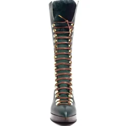 Suèi - High Lace-Ups Boots with Fur Details - Handmade in Italy - Luxury Exclusive Collection - Avvenice