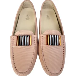 Suèi - Moccasins Colour Blush with Bullets -  Handmade in Italy - Luxury Exclusive Collection - Avvenice