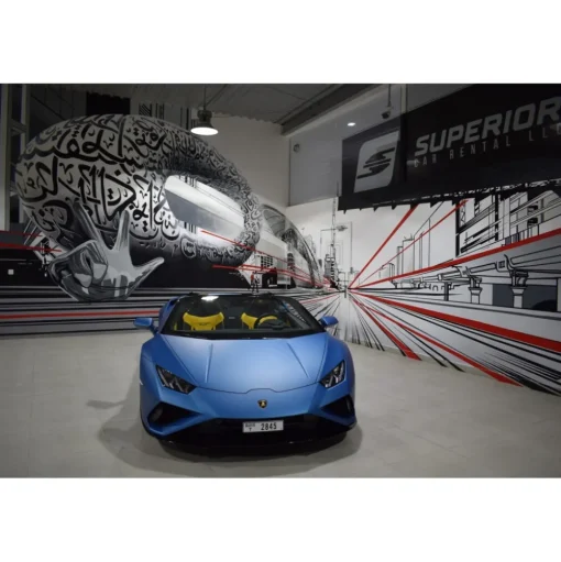 Superior Car Rental - Lamborghini Huracán EVO RWD Spyder - Blue - Exclusive Luxury Rent - Avvenice