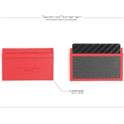 TecknoMonster - Cardcase - Yellow - Aeronautical and Leather Carbon Fiber Credit Card Case - Black Carpet Collection - Avvenice