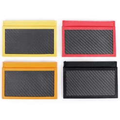 TecknoMonster - Cardcase - Yellow - Aeronautical and Leather Carbon Fiber Credit Card Case - Black Carpet Collection - Avvenice