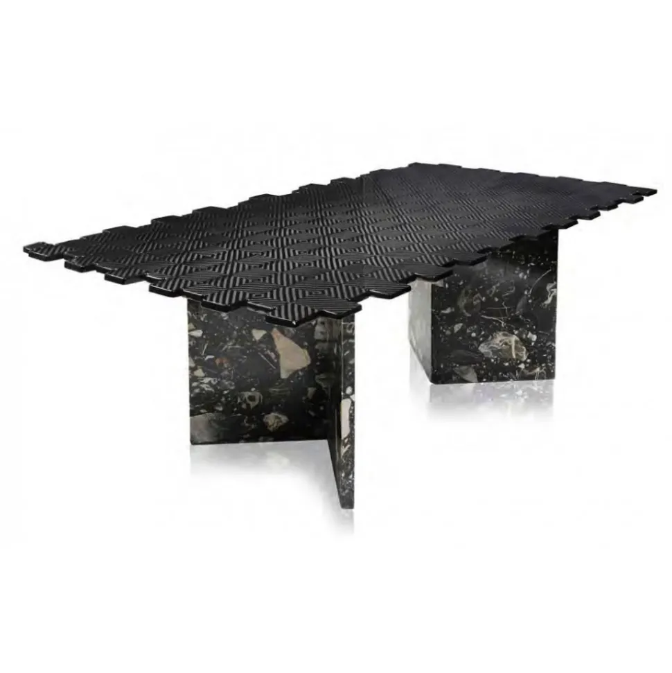TecknoMonster - Kagrande Mignon TecknoMonster - Aeronautical Carbon Fiber Board and Double Marble Base Table - Avvenice