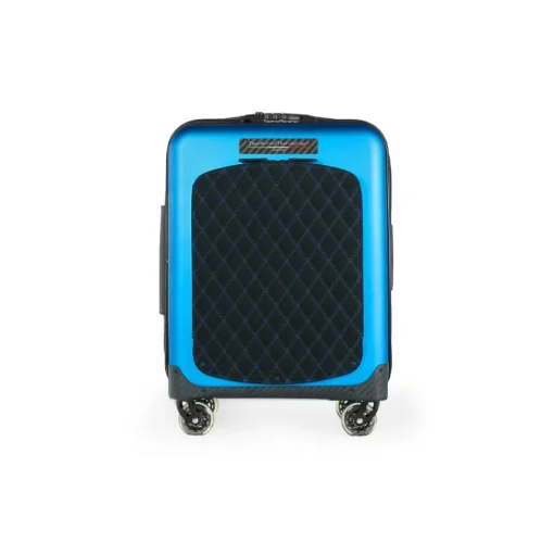 TecknoMonster - Trolley Akille Flap Light Blue in Carbon Fiber - Aeronautical Carbon Trolley Suitcase - Avvenice