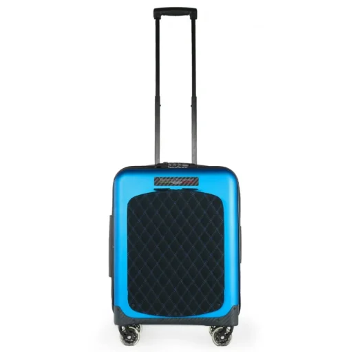 TecknoMonster - Trolley Akille Flap Light Blue in Carbon Fiber - Aeronautical Carbon Trolley Suitcase - Avvenice