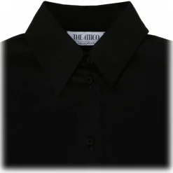 The Attico - Black Asymmetric Hem Cotton Shirt Dress - The Attico Exclusive Luxury Collection - Avvenice