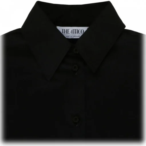 The Attico - Black Asymmetric Hem Cotton Shirt Dress - The Attico Exclusive Luxury Collection - Avvenice
