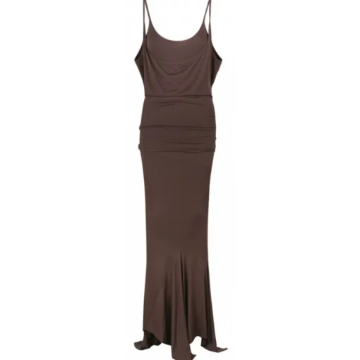 The Attico - Dark Brown Layered Midi Dress - The Attico Exclusive Luxury Collection - Avvenice
