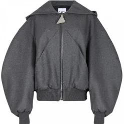 The Attico - Grey Bomber Jacket - The Attico Exclusive Luxury Collection - Avvenice
