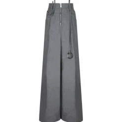 The Attico - Grey Wide Leg Trousers - The Attico Exclusive Luxury Collection - Avvenice