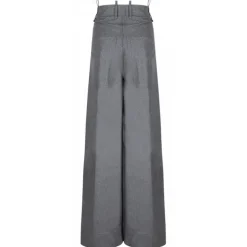The Attico - Grey Wide Leg Trousers - The Attico Exclusive Luxury Collection - Avvenice