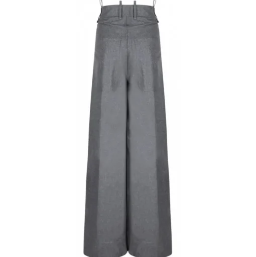 The Attico - Grey Wide Leg Trousers - The Attico Exclusive Luxury Collection - Avvenice
