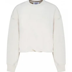 The Attico - Ivory Cotton Maeve Logo Embossed Cotton Sweatshirt - The Attico Exclusive Luxury Collection - Avvenice