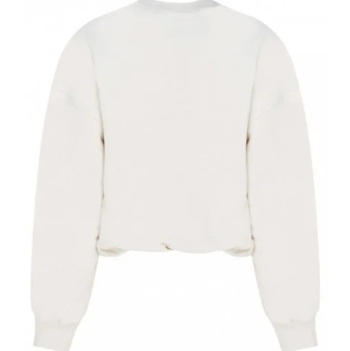 The Attico - Ivory Cotton Maeve Logo Embossed Cotton Sweatshirt - The Attico Exclusive Luxury Collection - Avvenice