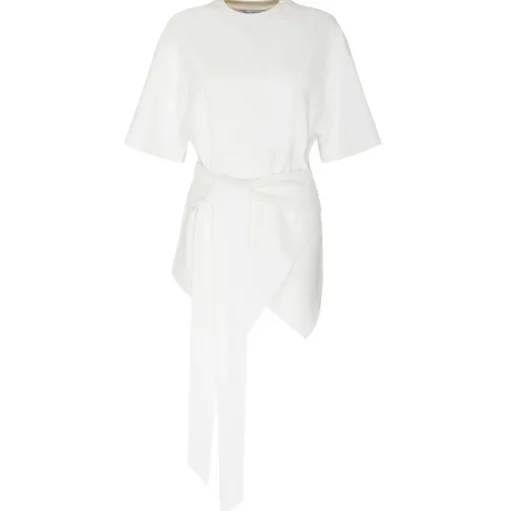 The Attico - White Cotton Front Tie T-Shirt - The Attico Exclusive Luxury Collection - Avvenice