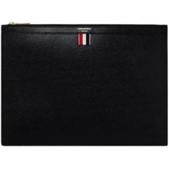 Thom Browne - Black Leather Logo Stamp Document Holder - Thom Browne Exclusive Luxury Collection - Avvenice