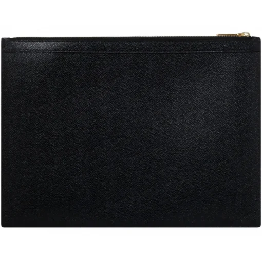 Thom Browne - Black Leather Logo Stamp Document Holder - Thom Browne Exclusive Luxury Collection - Avvenice