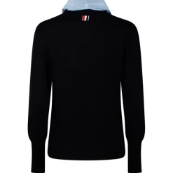 Thom Browne - Navy Blue Pullover Combo Shirt - Thom Browne Exclusive Luxury Collection - Avvenice