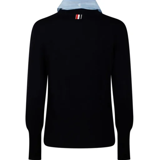 Thom Browne - Navy Blue Pullover Combo Shirt - Thom Browne Exclusive Luxury Collection - Avvenice