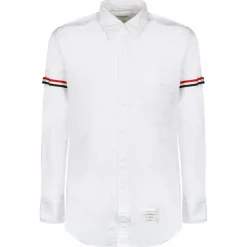 Thom Browne - White Oxford Classic Armbands Shirt - Thom Browne Exclusive Luxury Collection - Avvenice