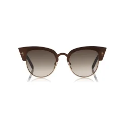Tom Ford - Alexandra Sunglasses - Cat-Eye Acetate Sunglasses - Brown Wood - FT0607 - Sunglasses - Tom Ford Eyewear - Avvenice