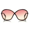 Tom Ford - Bella Sunglasses - Oversized Round Acetate Sunglasses - FT0529 - Dark Havana - Tom Ford Eyewear - Avvenice