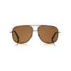 Tom Ford - Benton Sunglasses - Navigator Style Sunglasses - Rose Gold Brown - FT0693 - Sunglasses - Tom Ford Eyewear - Avvenice