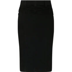 Tom Ford - Black Cotton Blend Asymmetric Pencil Skirt - Tom Ford Exclusive Luxury Collection - Avvenice