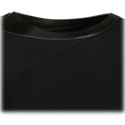 Tom Ford - Black Leather Cut Out Long Sleeved Dress - Tom Ford Exclusive Luxury Collection - Avvenice